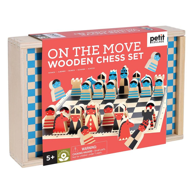 Petit Collage Chess Set On The Move