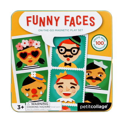 Petit Collage Magnetisch Spel On-The-Go Funny Faces