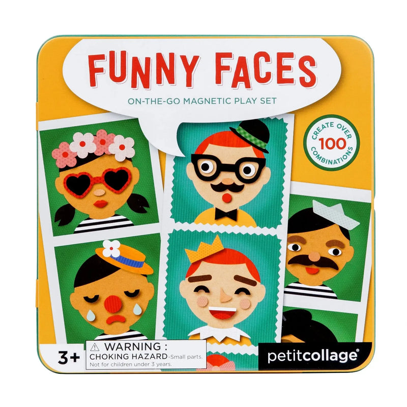 Petit Collage Magnetisch Spel On-The-Go Funny Faces