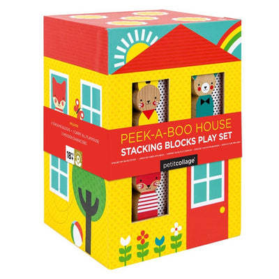 Petit Collage Stacking Tower Peek-A-Boo