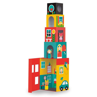 Petit Collage Stacking Tower Peek-A-Boo