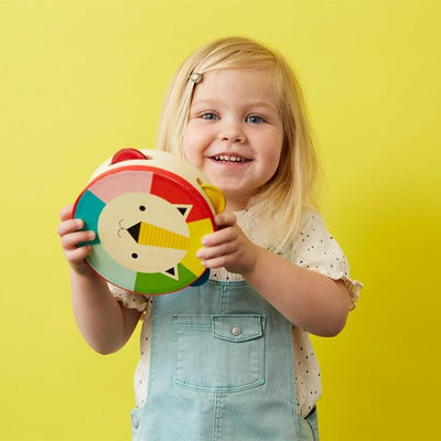 Petit Collage Tambourine Kaleidoscope Lion