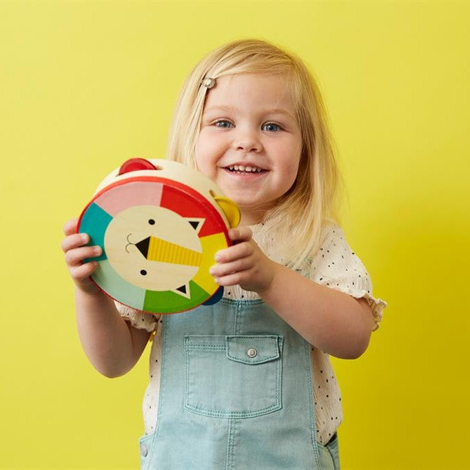 Petit Collage Tambourine Kaleidoscope Lion