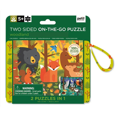 Petit Collage Tweezijdige Puzzel On - The - Go Bos - Studio Play