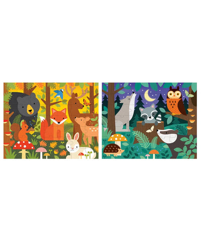 Petit Collage Tweezijdige Puzzel On-The-Go Bos