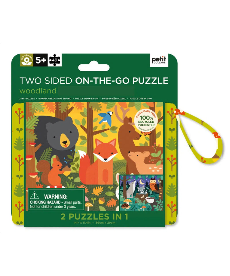 Petit Collage Tweezijdige Puzzel On-The-Go Bos