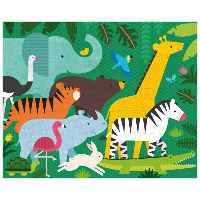 Petit Collage Tweezijdige Puzzel On - The - Go Dierenhuishouding - Studio Play