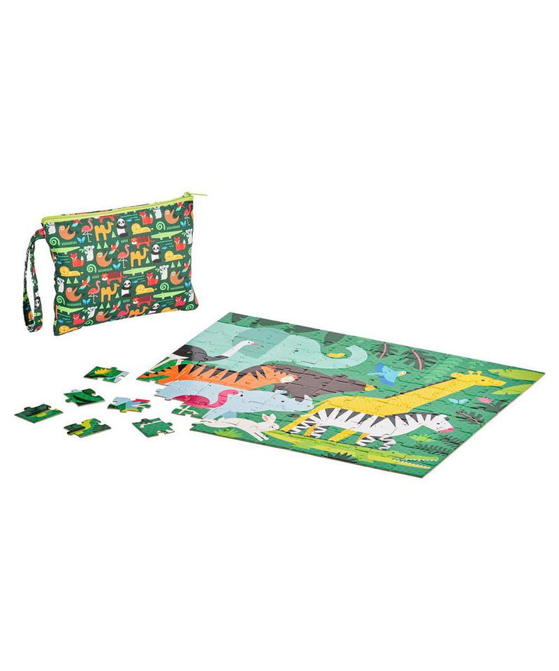 Petit Collage Tweezijdige Puzzel On-The-Go Dierenhuishouding