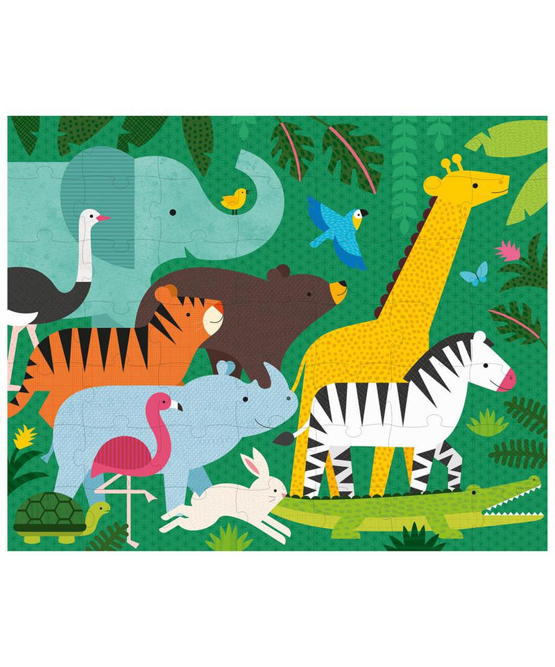 Petit Collage Tweezijdige Puzzel On-The-Go Dierenhuishouding