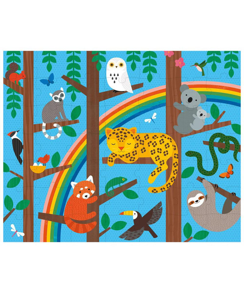 Petit Collage Tweezijdige Puzzel On-The-Go Dierenhuishouding