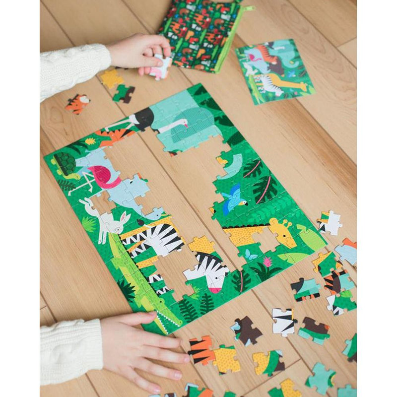 Petit Collage Tweezijdige Puzzel On - The - Go Dierenhuishouding - Studio Play