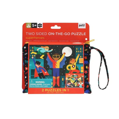 Petit Collage Tweezijdige Puzzel On - The - Go Superhelden - Studio Play