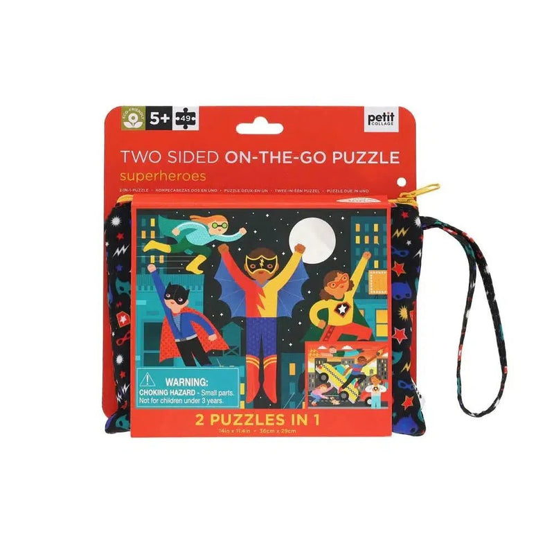 Petit Collage Tweezijdige Puzzel On - The - Go Superhelden - Studio Play