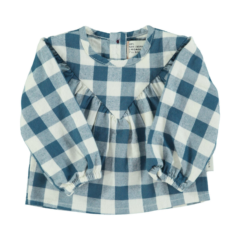 Piupiuchick Baby Blouse Blue & White Checkered - Studio Play