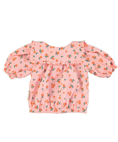 Piupiuchick Baby Blouse With Sailor Collar Pink Flowers