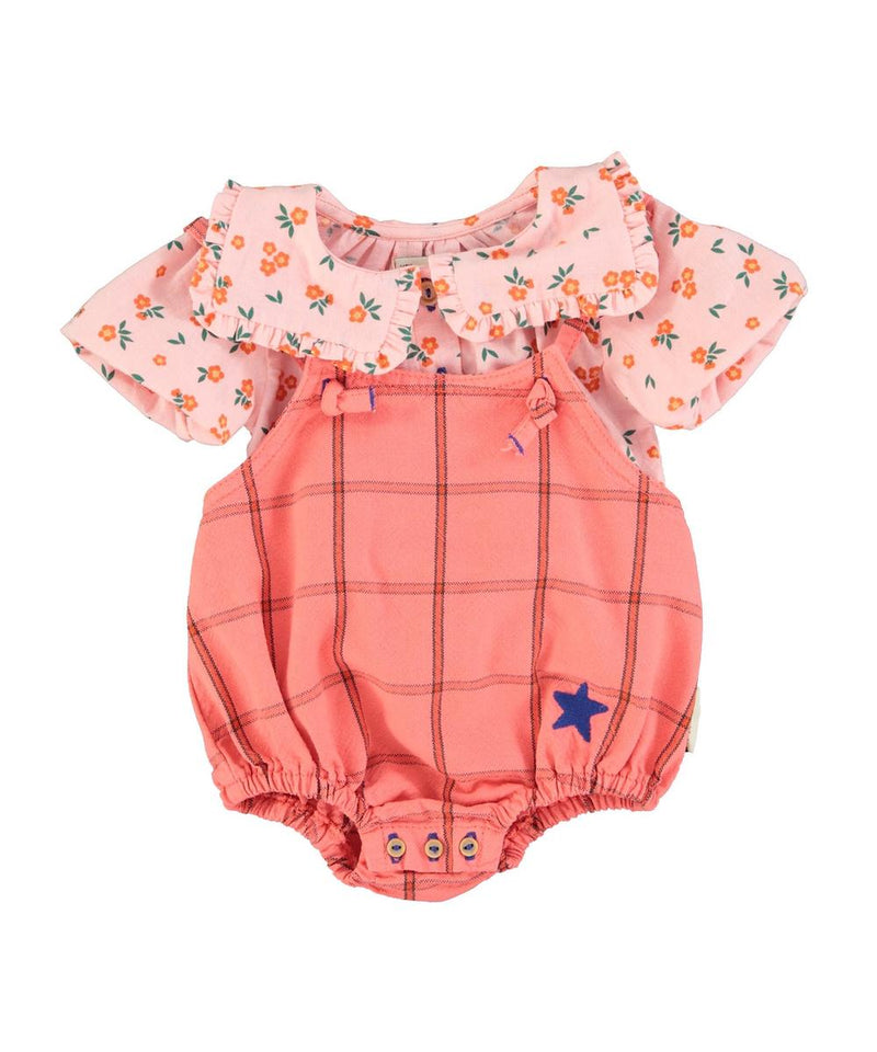 Piupiuchick Baby Blouse With Sailor Collar Pink Flowers