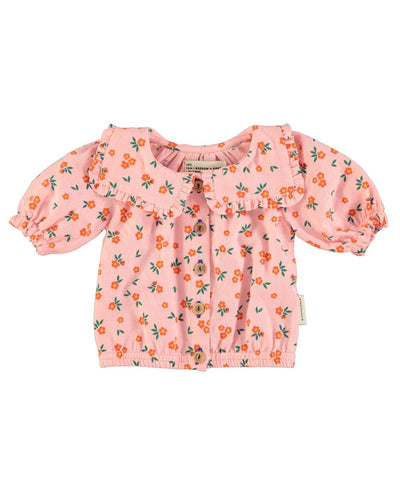 Piupiuchick Baby Blouse With Sailor Collar Pink Flowers