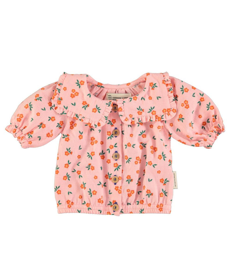 Piupiuchick Baby Blouse With Sailor Collar Pink Flowers