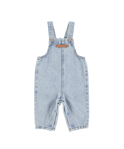 Piupiuchick Baby Dungarees Washed Blue Denim