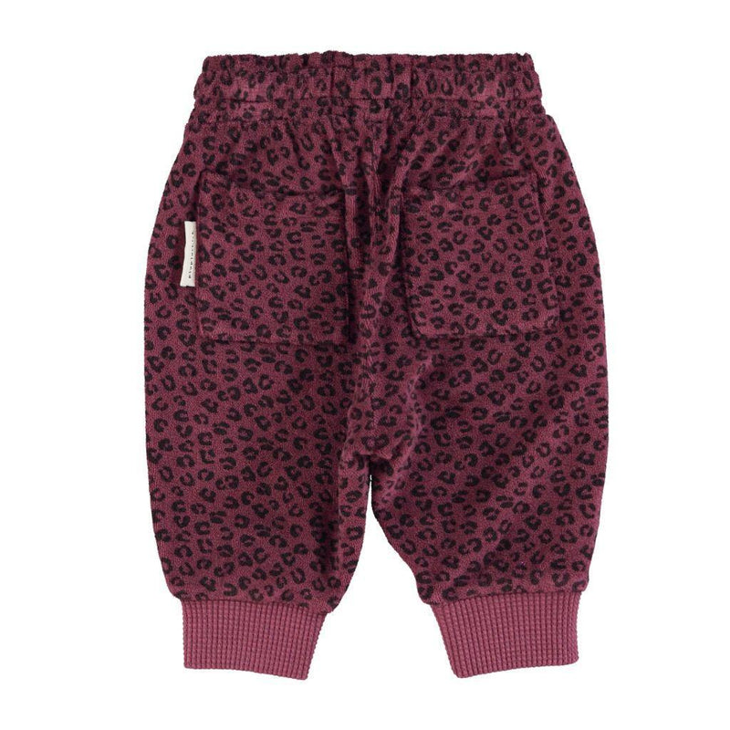 Piupiuchick Baby Jogging Pants Aubergine With Animal Print - Studio Play