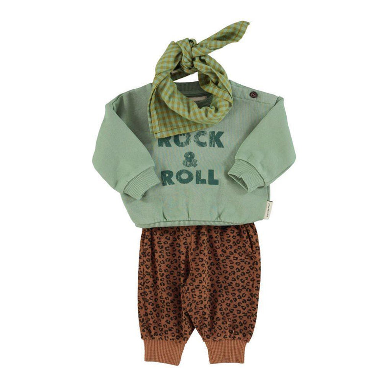 Piupiuchick Baby Jogging Pants Brown With Animal Print - Studio Play