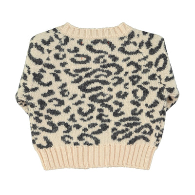 Piupiuchick Baby Knitted cardigan Light Pink With Black Animal Print - Studio Play