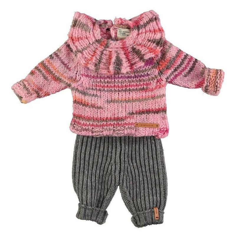 Piupiuchick Baby Knitted Collar Sweater Multicolor/Pink - Studio Play