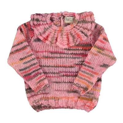 Piupiuchick Baby Knitted Collar Sweater Multicolor/Pink - Studio Play