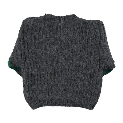 Piupiuchick Baby Knitted Sweater Grey & Green Stripes - Studio Play