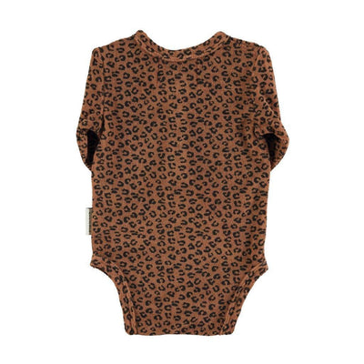 Piupiuchick Baby Long Sleeve Body Brown With Animal Print - Studio Play