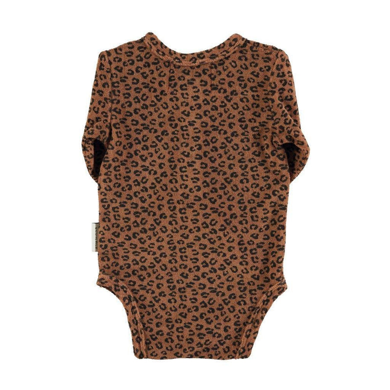 Piupiuchick Baby Long Sleeve Body Brown With Animal Print - Studio Play