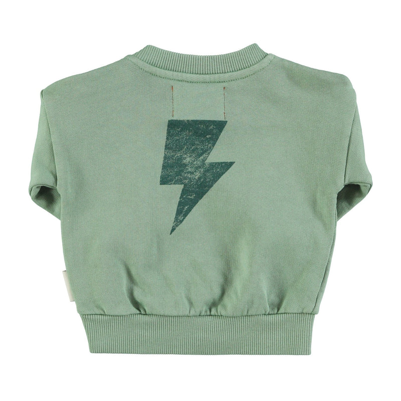 Piupiuchick Baby Sweatshirt Green With "rock & roll" Print - Studio Play