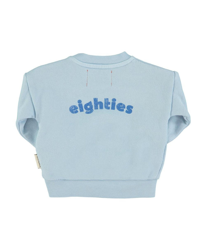 Piupiuchick Baby Sweatshirt Light Blue With Multicolor Wave Print