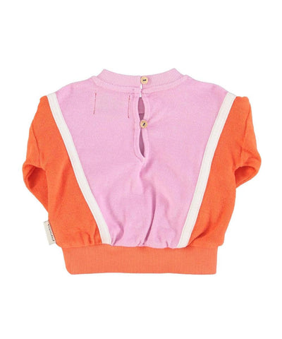 Piupiuchick Baby Sweatshirt Orange & Lavender