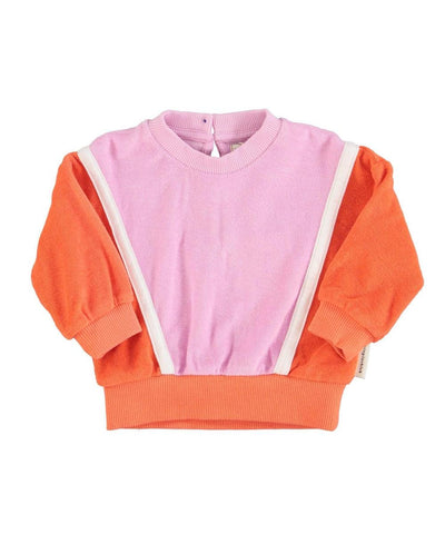 Piupiuchick Baby Sweatshirt Orange & Lavender