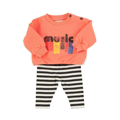 Piupiuchick Baby Sweatshirt Orange With "music" Print - Studio Play