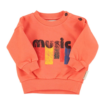 Piupiuchick Baby Sweatshirt Orange With "music" Print - Studio Play
