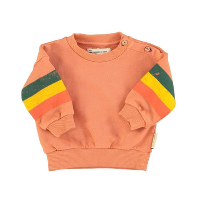 Piupiuchick Baby Sweatshirt Peach With Multicolor Stripes - Studio Play