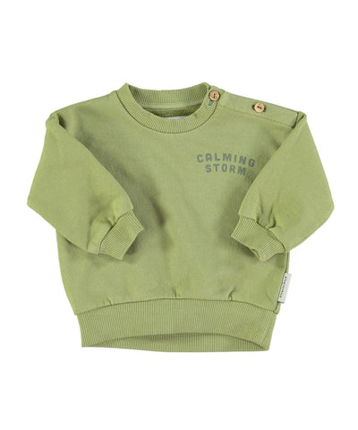 Piupiuchick Baby Sweatshirt Sage Green "Calming Storm"