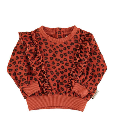 Piupiuchick Baby Sweatshirt With Animal Print Terracotta