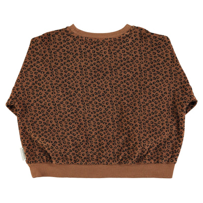Piupiuchick Baby Terry Cotton Sweatshirt Brown With Animal Print - Studio Play