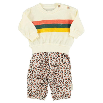 Piupiuchick Baby Trousers Ecru Animal Print - Studio Play