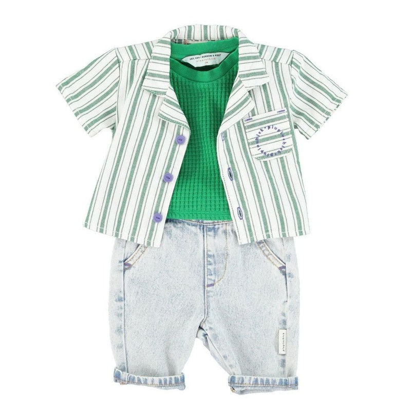 Piupiuchick Baby Trousers Washed Blue Denim - Studio Play