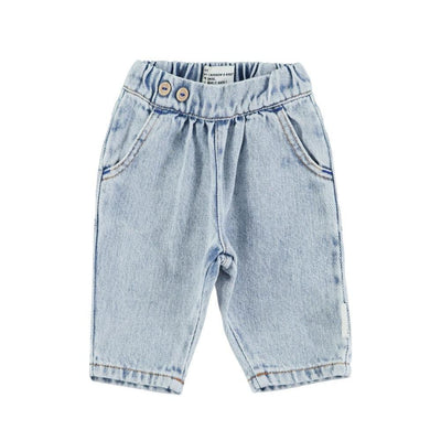 Piupiuchick Baby Trousers Washed Blue Denim