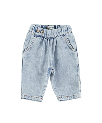 Piupiuchick Baby Trousers Washed Blue Denim