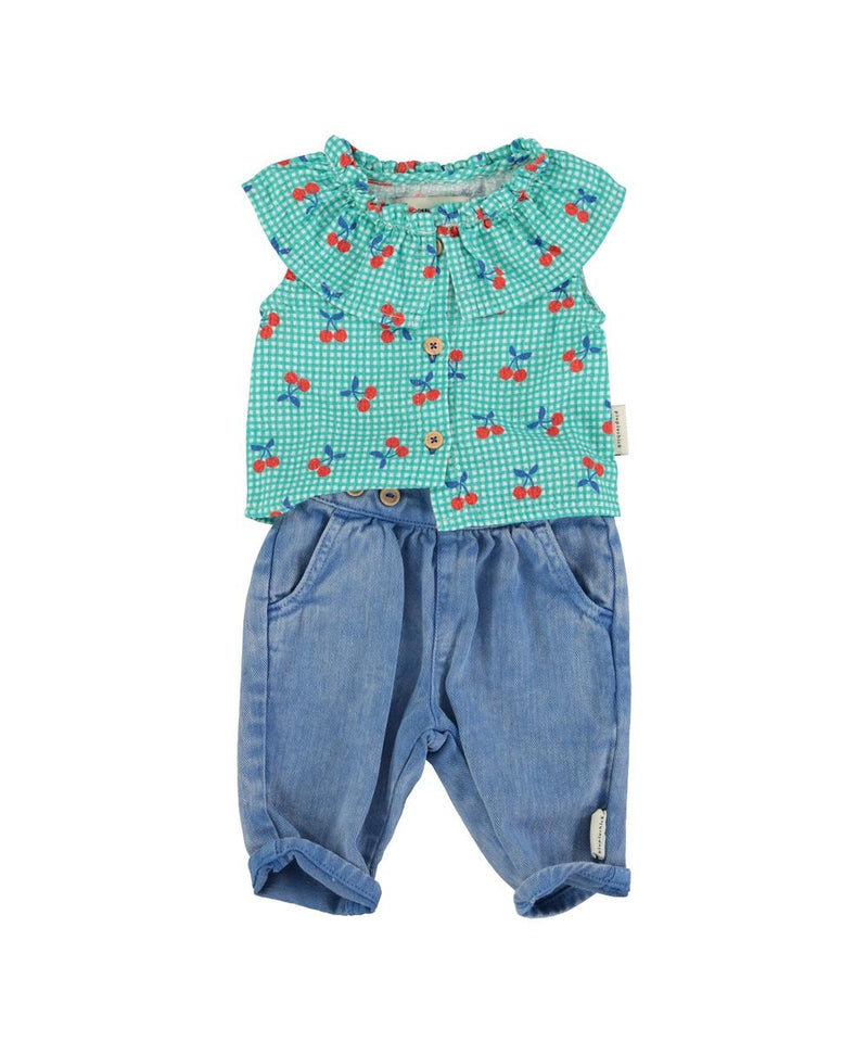 Piupiuchick Baby Trousers Washed Navy Blue