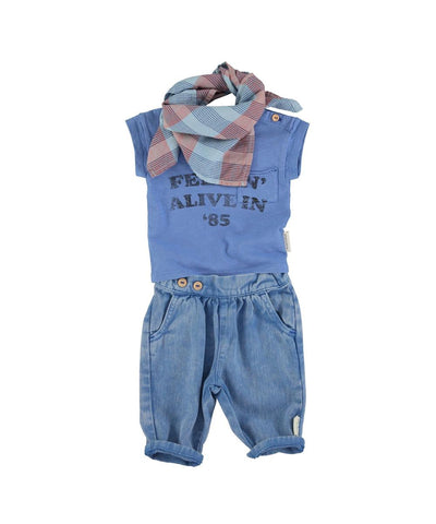 Piupiuchick Baby Trousers Washed Navy Blue