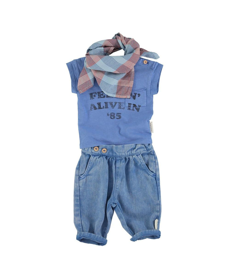 Piupiuchick Baby Trousers Washed Navy Blue