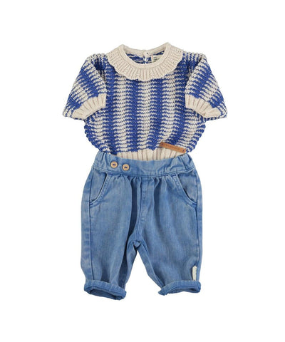 Piupiuchick Baby Trousers Washed Navy Blue