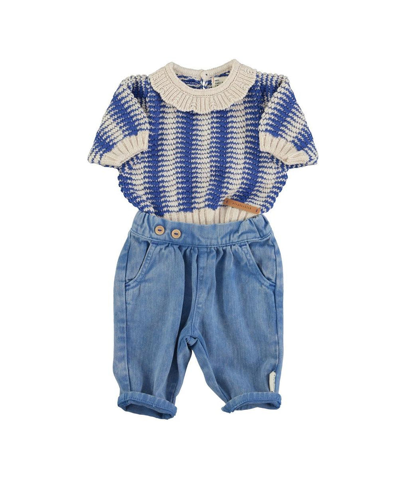 Piupiuchick Baby Trousers Washed Navy Blue